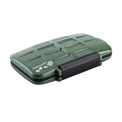 Flashwoife – patentierte Aufnahme – Turtle-SD8MSD16G – Survival Edition – wasserdichte Speicherkarten Schutzbox für 8 Stück SDHC und 16 Stück MicroSD Cards Case in Olivgrün - 6