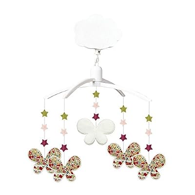 trousselier mobile musical - Étoiles et papillons - fleurs rouges