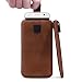 Produktbild ROYALZ Universal Smartphone Tasche 5.0 - 5.5 Zoll Vintage Hülle Cover Slim Case Etui Sleeve Handyhülle Rauszieh-Lasche mit PULL-UP Funktion Leder cognac braun