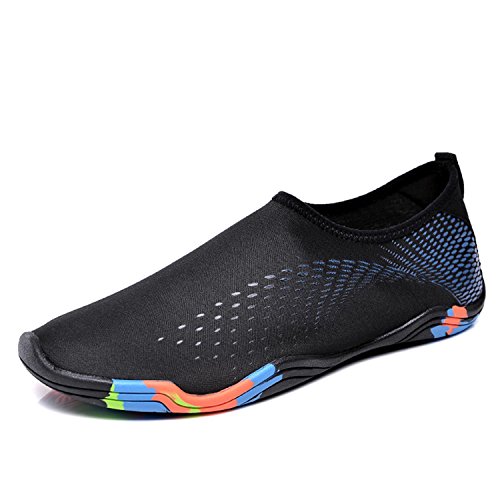 Mabove Water Shoes Men's Women’s Quick Dry Swimming Pool Barefoot Aqua Water Sports Surf Beach Boating Snorkeling Diving Lake Yoga Shoes Socks (Blue.N70,Size 4)