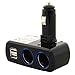 Price comparison product image MMOBIEL DUAL USB & Lighter SOCKET CAR CHARGER 2.1 A & 1 A / 15.5 W High Speed Charger Power Adapter Splitter with 2 Socket Cigarette Lighter (DC outlets) for additional devices such as GPS Systems