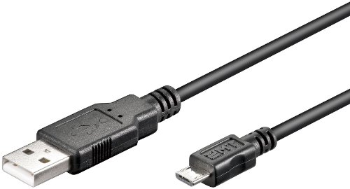 2er Set USB 2.0 Kabel A Stecker zu Micro B schwarz 0,3m schwarz