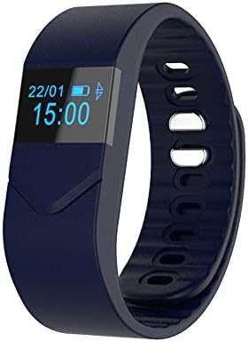 Fitness and Health Tracker Lengus M5 Health and Fitness Tracking Smartwatch Bracelet Wristband with Pedometer and Calorie Counter Blood Pressure and Blood Oxygen Sensor Monitor Heart Rate Monitor Sleep and Fatigue Monitoring Tracker With Bluetooth and IP54 Waterproof (Dark Blue)