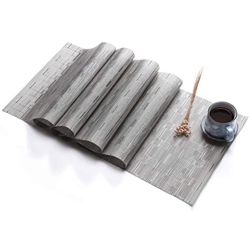 CS Beauty - Camino de Mesa Lavable de PVC con Aislamiento térmico, Mantel Lavable para Cocina, Mesa, Fiesta, Buffet, 30 x 225 cm, 3 Colores a Elegir, Plateado, 30x225cm