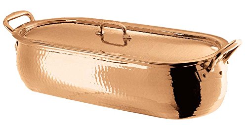 Paderno World CuisineCopper-Tin Fish Poacher with Copper Lid