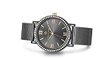 Timothy Stone I-021-ALMBK Indio Damen-Armbanduhr, Schwarz- Swarovski Kristall verschönert Lünette Quarzwerk Netzarmband - Damenuhr