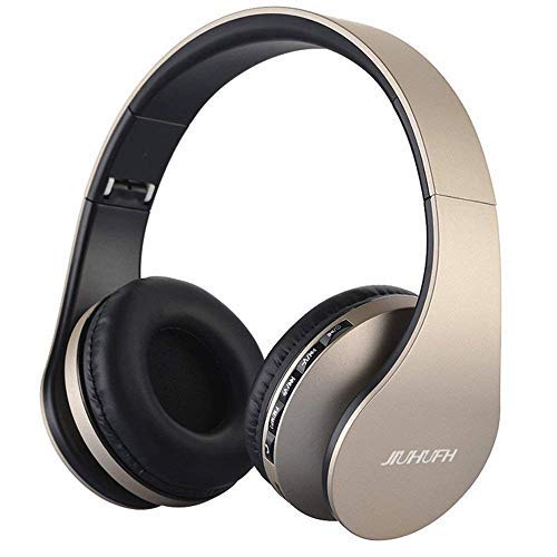 JIUHUFH Casque sans Fil Bluetooth avec Microphone intégré pour PC/téléphone Portable Champagner Gold