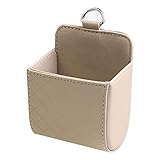 YSHtanj - Bolsa de almacenamiento interior para coche, de piel sintética, con rejilla de ventilación, color beige