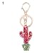 Produktbild Nuohuilekeji Kaktus Bonsai buntes Strass Schlüsselanhänger Tasche Anhänger Schlüsselring Damen Ornament, Rotviolett