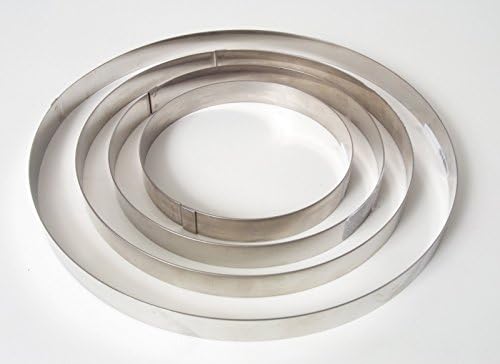 Professional 28 cm Tart Ring Set &amp; # X2205 14, 18, 22 x 2 cm Stainless Steel