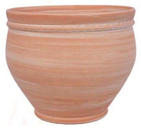 ARTESANÍA ROCA Maceta DE Barro HIDROFUGADO Modelo Coco (30_cm diametro x 30 Altura)