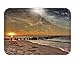 Produktbild HLKPE Doormat Space Magical Solar Eclipse on Beach Ocean with Horizon Sun Moon Globe GullFlying View Fabric Bathroom Decor Set with Hook Extra Long Cream Orange.jpg 15.7X23.6 Inches/40X60cm