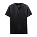 Produktbild Herren T-shirt,Sonnena Casual Sommer Männer Kurzarm Bequeme Leinen Soft Solid Bluse T-Shirt Top Sommer / Täglich / Polyester, Leinen / Solid / Dünn / 1 * Männer top (5XL, Gut Schwarz)