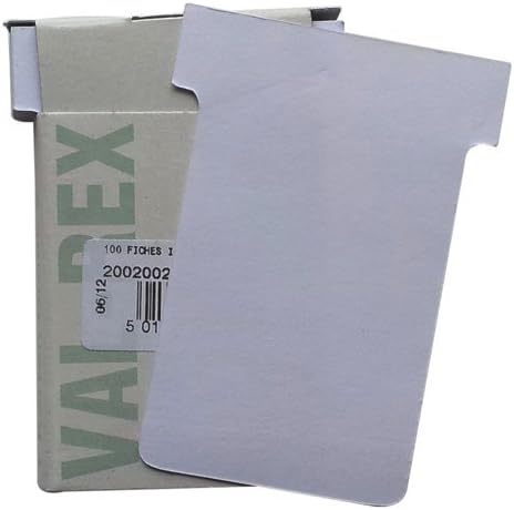 Eurocharts T-Cards Pk100 - White - Size 2