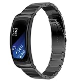 HappyTop Armband, Edelstahl Armband Wrist Strap Uhren Ersatz für Samsung Gear Fit 2 sm-r360 S schwarz