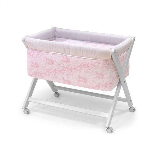 Cambrass 46 x 78 cm Wooden Crib X with Fabrics Collection Toile (Pink)