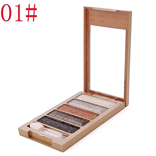 JaneDream 1# Hot 5 Color Women Glitter Makeup Set Palette Eyeshadow Basic Powder Kit