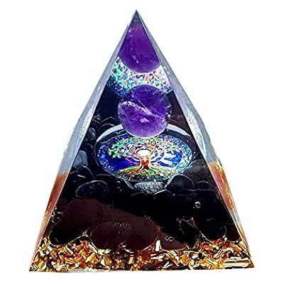 Moonstone Crystal Orgone Pyramid Ogan Crystal Energy Tower Nature Reiki Chakra Crushed Stone Jewelry Flower Of Life Crystal Orgonite Pyramid Healing Chakra Pyramid