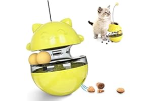 LADY OF LUCK Good Sister Juguetes para Gatos Interactivos 4 en1, Juguete de Vaso de Gato con Dispensador de Alimentos Juguete Giratorio para Gatos para Interior Divertido para Gato
