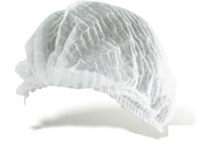 MEDIKA69- charlotte cheveux CLIP accordeon, jetable blanc, charlotte alimentaire 1000 pcs (10 sachets), 52 cm charlottes jetables cheveuxs pour la cuisine ou le dentiste, (1000, blanc)