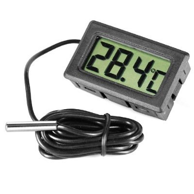 none Gadgetpooluk Digital Fridge Freezer Thermometer Temperature Monitor, Steel, Black