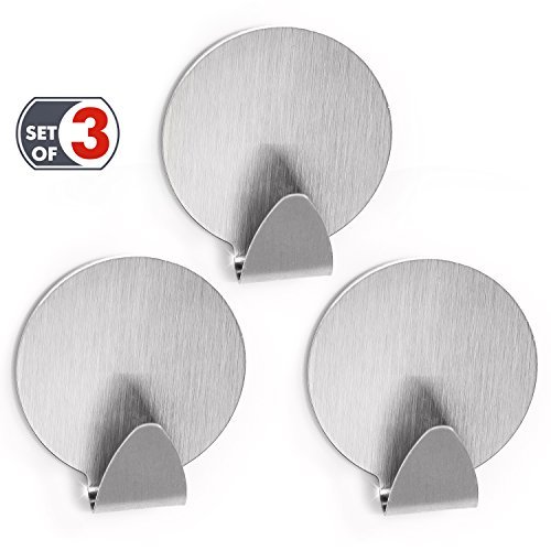 Tatkraft Runda Selbstklebend Runde Handtuchhaken Bad und Küche Edelstahl 3tk