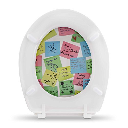 Premium WC Sitz mit Absenkautomatik – „Pinnwand“ Design – Toilettendeckel aus Duroplast inkl. Montagesatz – VENKON - 8