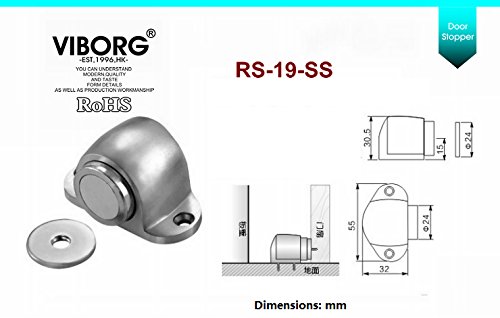 VIBORG SUS304 Edelstahl Guss Boden Halterung montiert Magnetverschluss Türstopper Tür Stopper Türstopper Satin Nickel gebürstet, rs-19 - 8