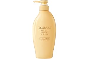 Tsubaki Premium Volume & Repair balsam, 450 ml balsam, lätt fuktgivande, rotvård, slät och hälsosam glans för svagt eller pla