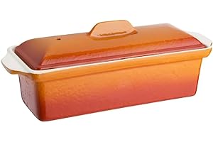 NISBETS Vogue W455 Orange Pate Terrine 1.3Ltr 110X340X105mm Commercial Pan Dish