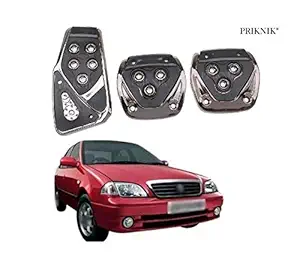 PRIKNIK Anti-Skid Car Pedals(Manual Shift) 3 Pcs Sports kit Pad Covers Set Compatible with Esteem