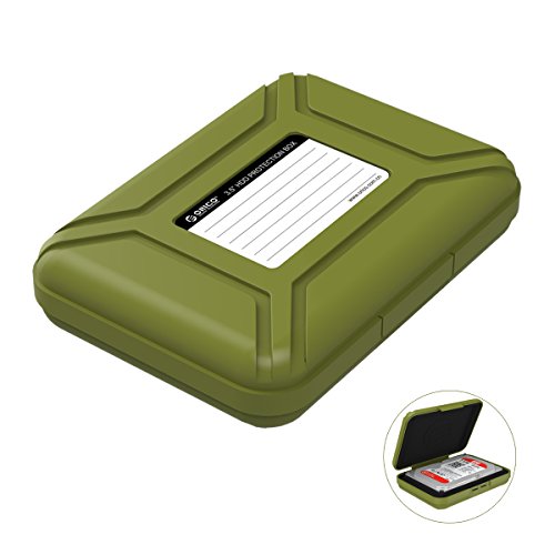 ORICO Festplattentasche Schutztasche Schutzbox (3.5", Grün) - Aufbewahrungstasche für 3,5 Zoll Festplatten Western Digital WD Seagate Toshiba Samsung Intenso