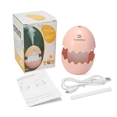 LED Luftbefeuchter, GLISTENY LED Eggshell Nacht Luftbefeuchter bunte Nachtlicht Kalten Nebel Technologie Mini Raumbefeuchter für Babies Yoga Kindergarten Schlafzimmer Büro - 7