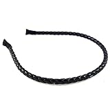 rougecaramel Haarreif/Haarband 6 mm PU geflochten – schwarz