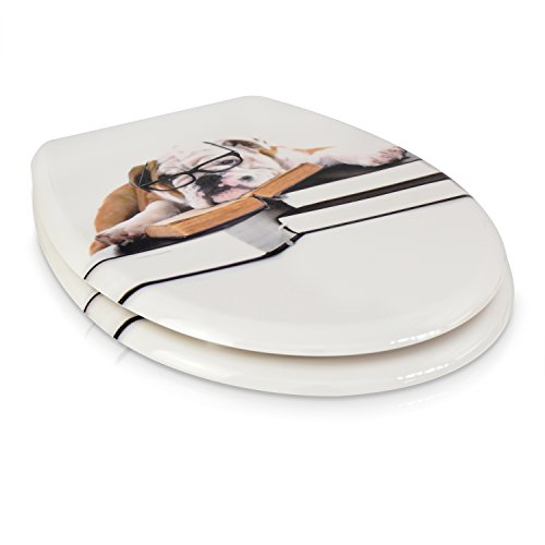 VENKON – Premium WC Sitz mit Absenkautomatik – Modell „Prof. Dr. Bulldogge“ – Toilettendeckel aus Duroplast (antibakteriell) inkl. Montagesatz (rostfreie Scharniere) - 8