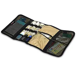 Jeval Portable Universal Wrap Electronics Accessories Travel Organizer/Hard Drive Bag/Cable Stable with Cable Tie
