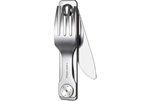 Roxon C3 Posate da Campeggio 2 in 1 Strumento EDC Rimovibile con Forchetta e Coltello per Esterni Campeggio Escursionismo Imbracatura Facile