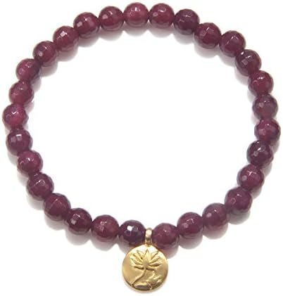 Satya Fuchsia Agate Lotus Regeneration Bracelet