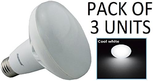 Supacell LED R80 Reflector Bulbs - Pack of 3 - E27 / Edison Screw - 12w - Cool White 6500K / 1000 Lumen/Non-dimmable / 30000 Hour Life / 100-250v / 120 Degree Beam Angle / 50-60 Htz/SKU:SLR8PES12Cx3