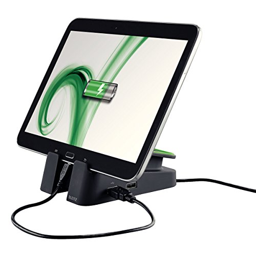 Leitz, Tischständer mit Ladefunktion für Tablet oder Smartphone, 2 USB-Anschlüsse, Hoch- oder Querformat, Complete, 62280095, schwarz - 9