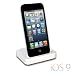 Produktbild iProtect Premium Ladestation / Dockingstation INKLUSIVE Audio Sound Ausgang für das iPhone 5 G/ 5S / 5C / iPod Touch 5 - mit neuem 8 Pin Anschluss - in WEISS / weiß