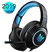 Produktbild DIZA100 Gaming Headset for Xbox One, PC, PS4, Nintendo Switch Over-Ear Headphones with Noise Canceling Mic, 3.5mm Jack Cable for Mac Laptop Tablet Smartphone (Black+Blue)