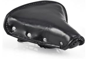 Accessotech Vintage Retro Faux Leather Bicycle Saddle Sprung Spring Bike Cycle Seat Black