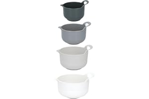 alpina Lot de 4 saladiers antidérapants en plastique, Crème