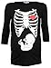Happy Mama Woman's Maternity Halloween Baby Skeleton Ribs Print T-shirt Top 615p (Black, UK 16/18)
