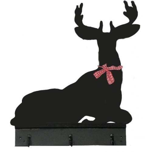 Schreibtafel - Kreidetafel mit 3 Haken - Hirsch ca 25x30cm