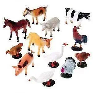 Vibgyor Vibes Farm Animals Figures Set - Medium (Pack of 12)