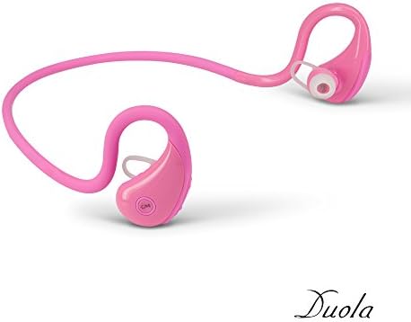 Duola Athletic Sweatproof Bluetooth Headphone Stereo Earbuds with Call Function &amp; Integrated Microphone for Mobile Phones (Pink)