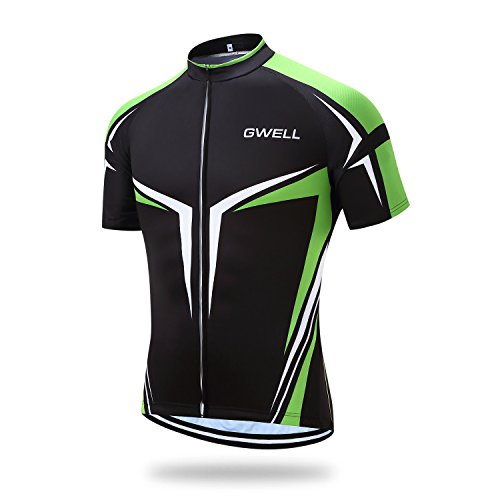 GWELL Herren Radtrikot Set Fahrrad Trikot Kurzarm + Radhose mit Sitzpolster - 2