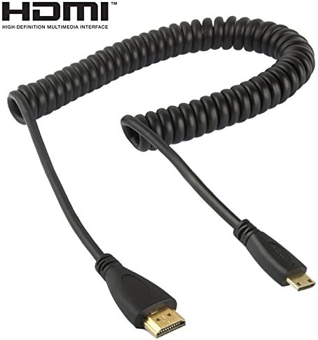 Cables & Adapters 1.4 Version, Gold Plated Mini HDMI Male to HDMI Male Coiled Cable, Support 3D / Ethernet, Length: 60cm